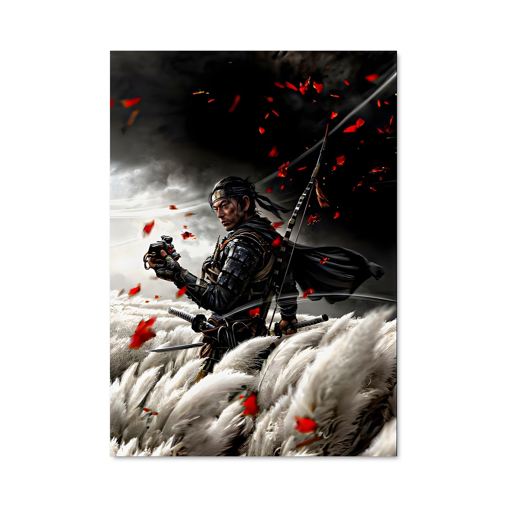 Poster Jin sakai katana – affiche Ghost of tsushima
